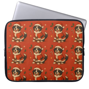 Kerstmis Berner Sennenhond Xmas Santa Berner Laptop Sleeve