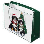 Kerstmis Berner Sennenhonden Groot Cadeauzakje (Achterkant Gekanteld)