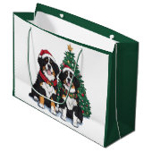 Kerstmis Berner Sennenhonden Groot Cadeauzakje (Voorkant Gekanteld)