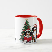 Kerstmis Berner Sennenhonden Mok (Voorkant rechts)