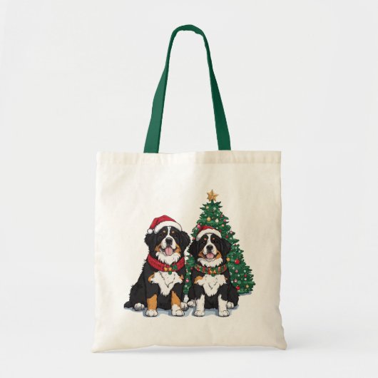Kerstmis Berner Sennenhonden Tote Bag (Voorkant)