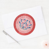 Kerstmis Berries Glitter Homemade Holiday Baken Ronde Sticker (Envelop)