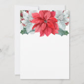 Kerstmis Berry Poinsettia Wreath Monogram Weddensc Kaart (Achterkant)