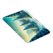 Kerstmis besneeuwd dennenbos Winter Wonderland Magneet (Rechterzijde)