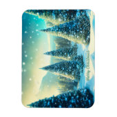 Kerstmis besneeuwd dennenbos Winter Wonderland Magneet (Verticaal)