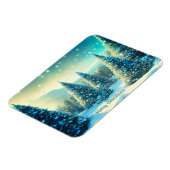 Kerstmis besneeuwd dennenbos Winter Wonderland Magneet (Linkerzijde)