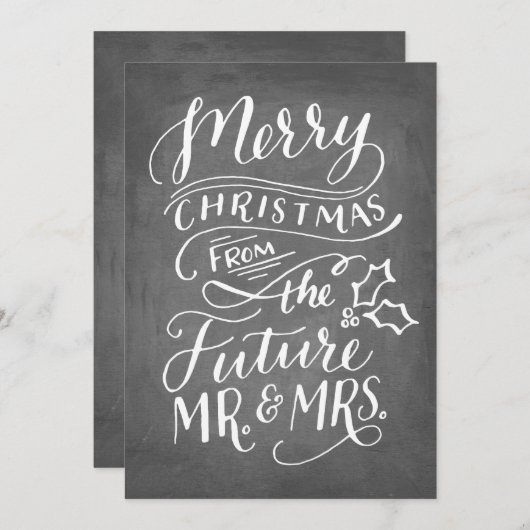 Kerstmis bespaart de datum waarop geen foto met br save the date (Voorkant / Achterkant)