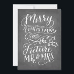 Kerstmis bespaart de datum waarop geen foto met br save the date<br><div class="desc">Stijlvol sla de datum op in de vorm van een kerstkaart met handlettertypografie met een faux-achtergrond.</div>