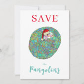 Kerstmis bespaart de Pangolins slogan op maat Feestdagenkaart (Voorkant)