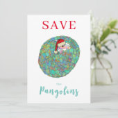 Kerstmis bespaart de Pangolins slogan op maat Feestdagenkaart (Staand voorkant)