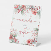 Kerstmis Besproeiingskaarten & Cadeaus Reclamebord Met Voetstuk (Voorkant)