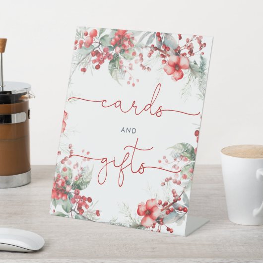 Kerstmis Besproeiingskaarten & Cadeaus Reclamebord Met Voetstuk (Insitu)