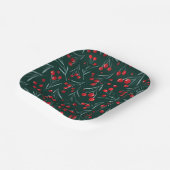 Kerstmis-bessen-papieren bord – Landelijke feestel (Gebogen)