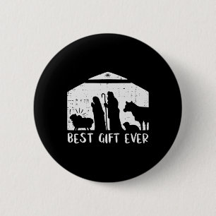 Kerstmis Beste Gift Geboorte Xmas Christelijke Man Ronde Button 5,7 Cm