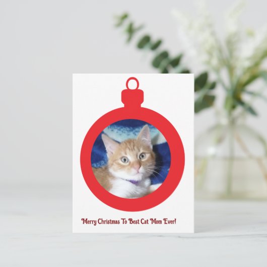 Kerstmis, Beste Kat Moeder Ooit , Feestdagenkaart (Staand voorkant)