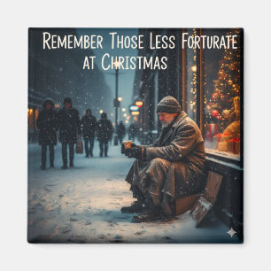 KERSTMIS BETEKENIS PLAATJE HERINNER DE ARMEN MAGNEET