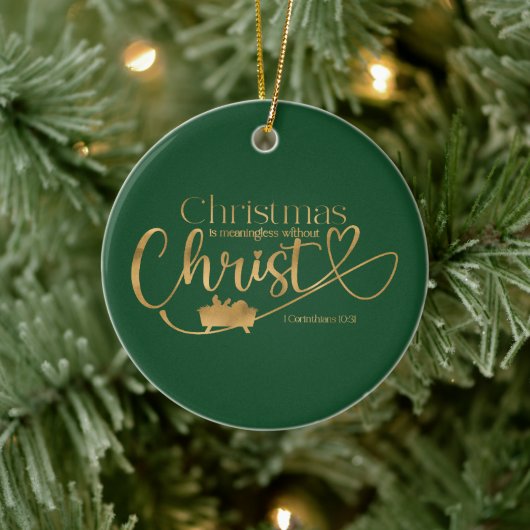KERSTMIS BETEKENISLOOS ZONDER CHRISTUS Custom Gift Keramisch Ornament (Boom)