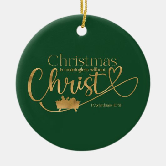 KERSTMIS BETEKENISLOOS ZONDER CHRISTUS Custom Gift Keramisch Ornament (Voorkant)