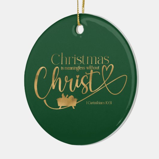 KERSTMIS BETEKENISLOOS ZONDER CHRISTUS Custom Gift Keramisch Ornament (Links)