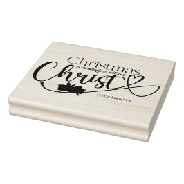 KERSTMIS BETEKENISLOOS ZONDER CHRISTUS HOUTEN RUBBERSTEMPEL