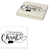 KERSTMIS BETEKENISLOOS ZONDER CHRISTUS HOUTEN RUBBERSTEMPEL (Gestempeld)