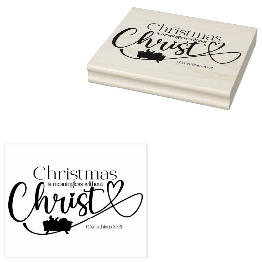 KERSTMIS BETEKENISLOOS ZONDER CHRISTUS HOUTEN RUBBERSTEMPEL (Gestempeld)