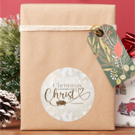 KERSTMIS BETEKENISLOOS ZONDER CHRISTUS RONDE STICKER