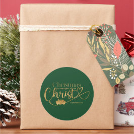 KERSTMIS BETEKENISLOOS ZONDER CHRISTUS RONDE STICKER