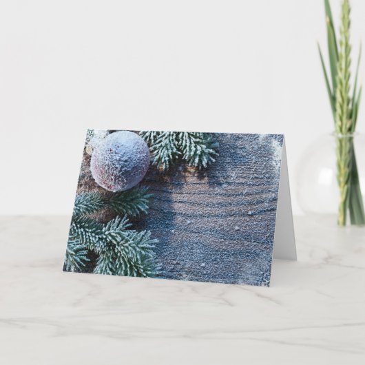 Kerstmis Bevroren kerstboomversiering Feestdagen Kaart (Voorkant)