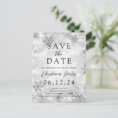 Kerstmis Bewaar de datum Zilveren Winter Wonder Aankondigingskaart (Staand voorkant)
