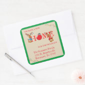 Kerstmis Bewegende Aankondiging Rendier Bewegen Vierkante Sticker (Envelop)