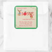 Kerstmis Bewegende Aankondiging Rendier Bewegen Vierkante Sticker (Tas)