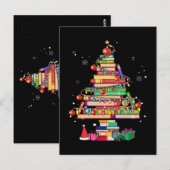 Kerstmis Bibliotheek Boom Briefkaart (Voorkant / Achterkant)
