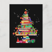 Kerstmis Bibliotheek Boom Briefkaart (Voorkant)