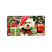Kerstmis - Bichon Frise - Daisy Etiket (Voorkant)