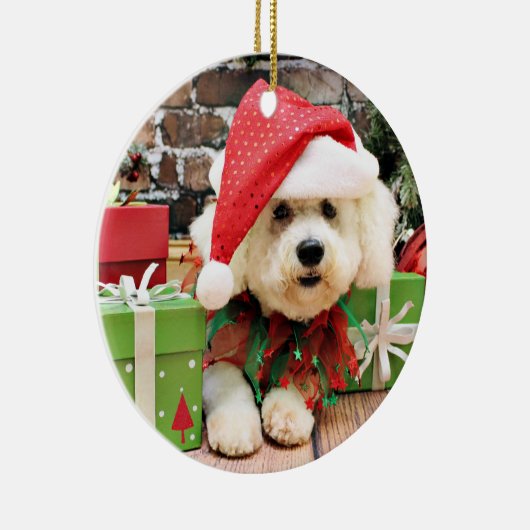 Kerstmis - Bichon Frise - Daisy Keramisch Ornament (Rechts)