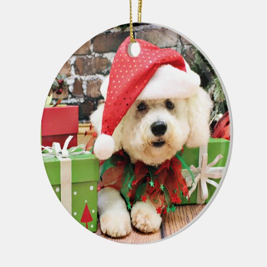 Kerstmis - Bichon Frise - Daisy Keramisch Ornament (Links)