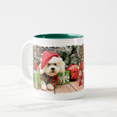 Kerstmis - Bichon Frise - Daisy Tweekleurige Koffiemok (Voorkant links)
