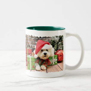 Kerstmis - Bichon Frise - Daisy Tweekleurige Koffiemok