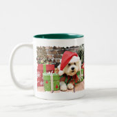 Kerstmis - Bichon Frise - Daisy Tweekleurige Koffiemok (Links)