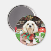 Kerstmis - Bichon Frise X - Maya Magneet (Voorkant / Achterkant)
