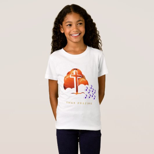 Kerstmis Bidden T-shirt (Voorkant volledig)