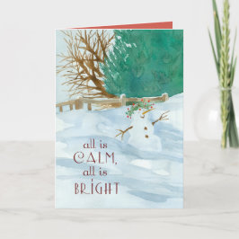 Kerstmis Bidden Voor Jou Sneeuwman Religieus Kaart