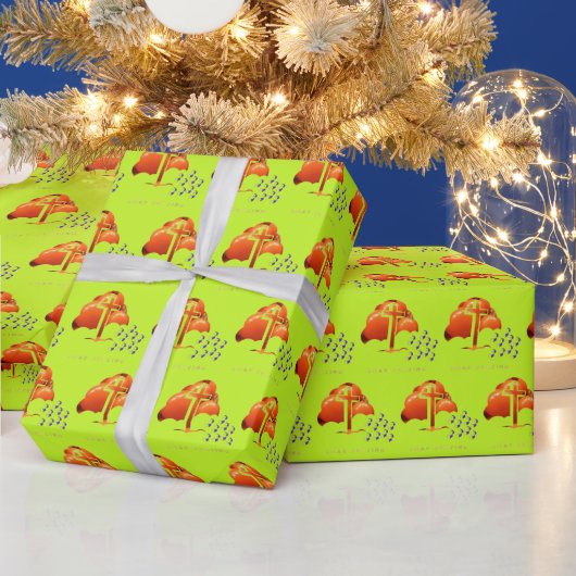 Kerstmis Biddend groenachtig Cadeaupapier (Feestdagen)