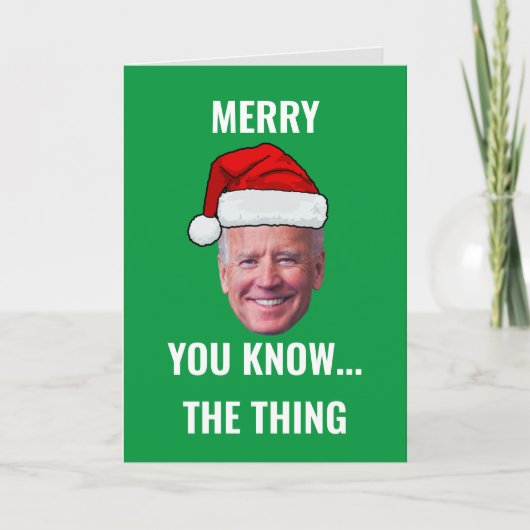 Kerstmis Biden 2023 Grappig Joe Biden verwarde Xma Feestdagen Kaart (Voorkant)