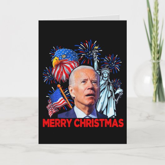 Kerstmis Biden Grappig Joe Biden Verward Xmas Feestdagen Kaart (Voorkant)