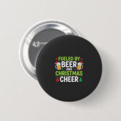 Kerstmis bier feestelijke drank vector ronde button 5,7 cm (Voorkant /achterkant)