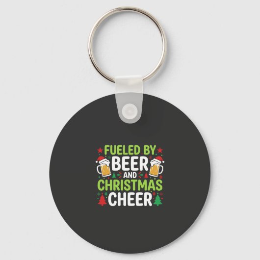 Kerstmis bier feestelijke drank vector sleutelhanger (Voorkant)