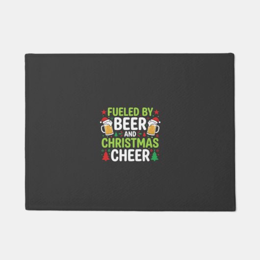 Kerstmis Bier Vrolijkheid Vakantie Drinken Vector Deurmat (Voorkant)
