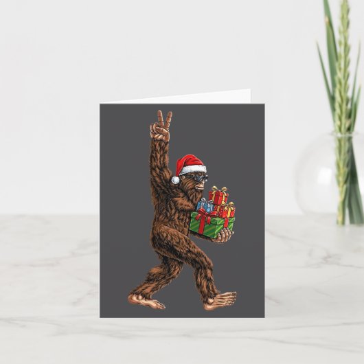 Kerstmis Bigfoot Kerstman Hoed Grappige Sasquatch  Kaart (Voorkant)